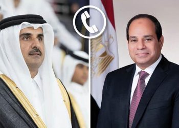 اتصال هاتفي بين السيسي وتميم يناقش وقف العدوان على غزة