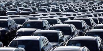 FILE PHOTO: New cars, among them new China-built electric vehicles of the company BYD, are seen parked in the port of Zeebrugge, Belgium, October 24, 2024. REUTERS/Yves Herman/File Photo